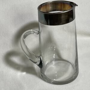 Vtg Dorothy Thorpe Midcentury Siver Band 64 oz Water Pitcher Hollywood Regency